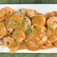 cajun shrimp - glass plate