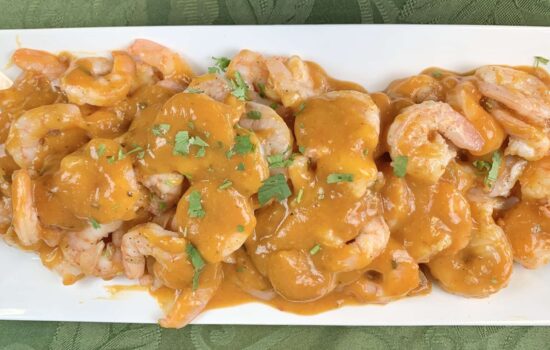 cajun shrimp - glass plate