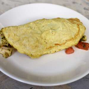 Chicken Arugula Egg-Crepe